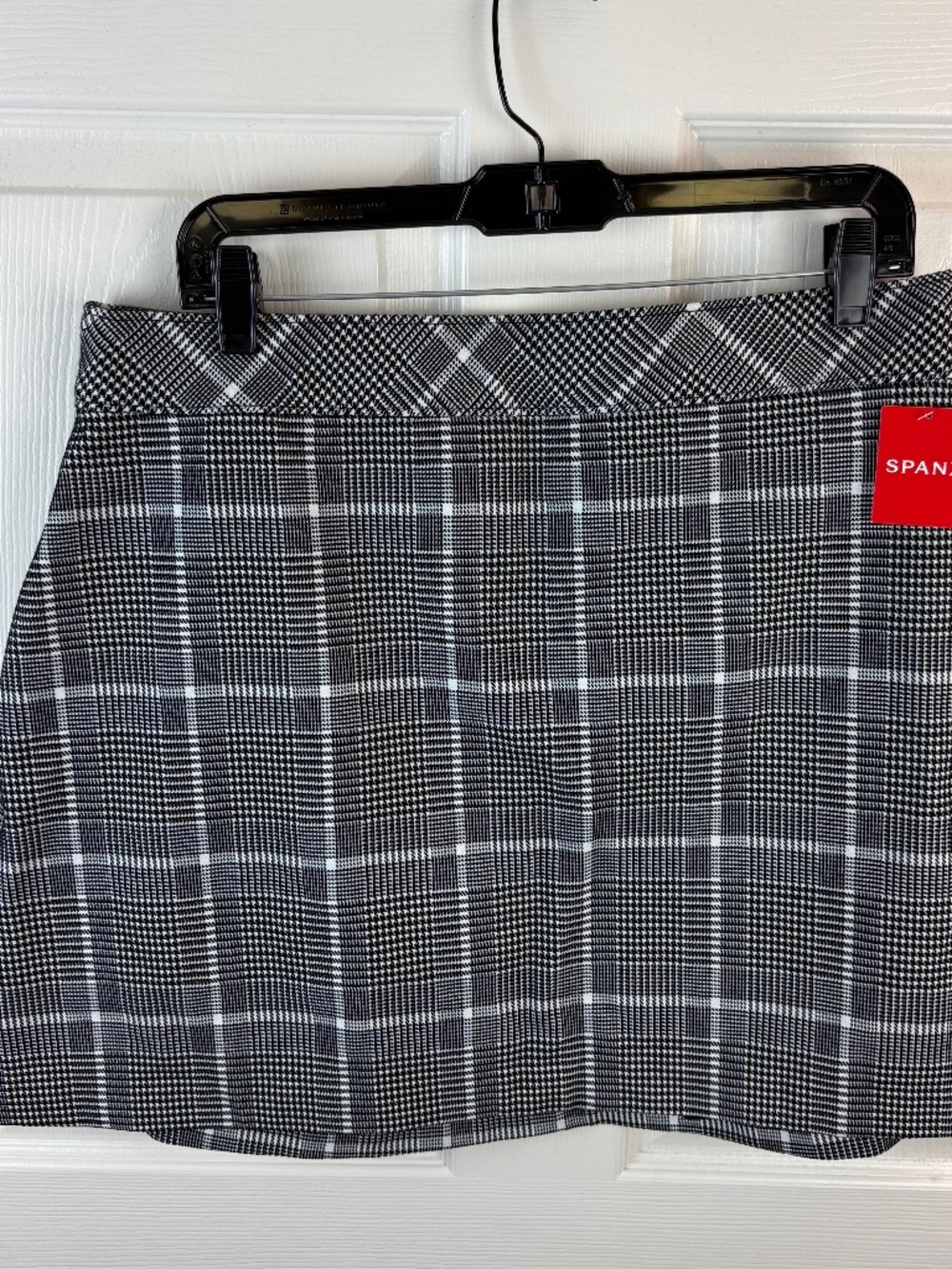 Spanx Perfect Mini Skirt Houndstooth Black white